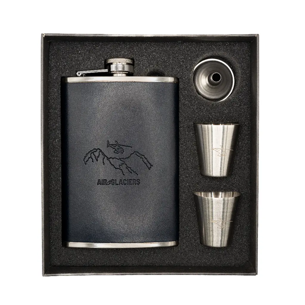 Geschenkset Pocket-Flasche aus Edelstahl